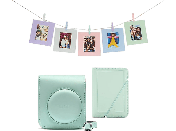 Accesorio cámara instantánea - Fujifilm Kit Instax Mini 12, Funda, 10 sobres, Cuerda,  Verde