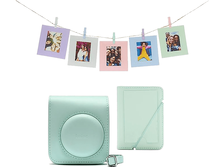 Accesorio cámara instantánea - Fujifilm Kit Instax Mini 12, Funda, 10 sobres, Cuerda,  Verde
