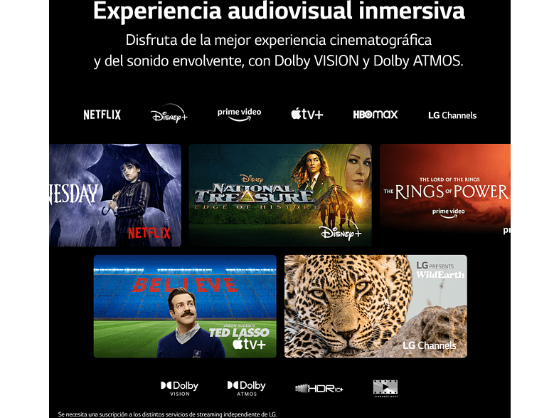 TV OLED 55 - LG OLED55B36LA, UHD 4K, Inteligente α7  4K Gen6, Smart TV, DVB-T2 (H.265), Negro