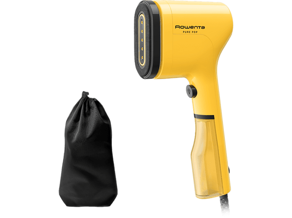 Cepillo de vapor - Rowenta Pure Pop DR2026D1, 1300 W, Salida vapor 20 g/min, 70 ml, Calentamiento 15 s., Elimina pelusas, arrugas y purifica, Amarillo