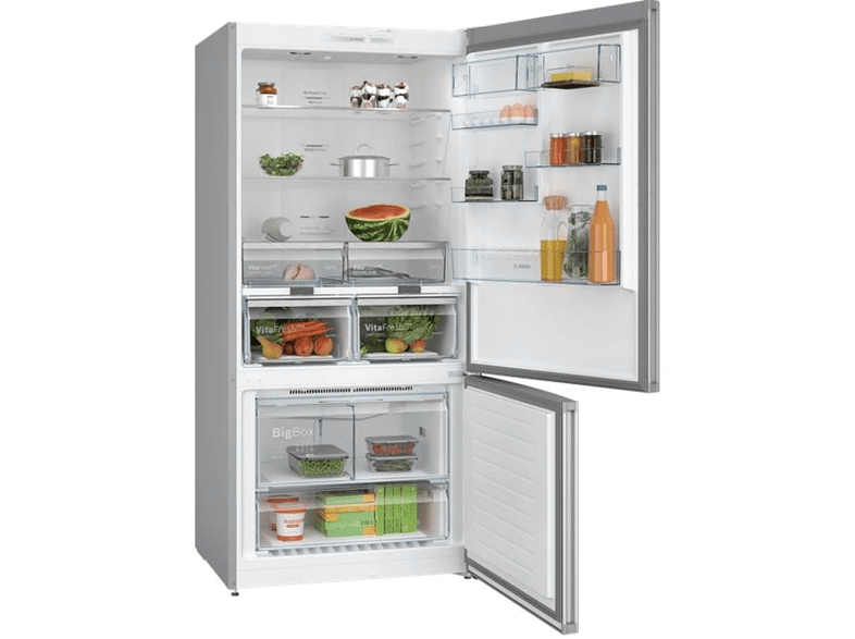 Frigorífico combi - Bosch KGN86VIEA, No Frost, Modo Eco, 186 cm, Acero inox