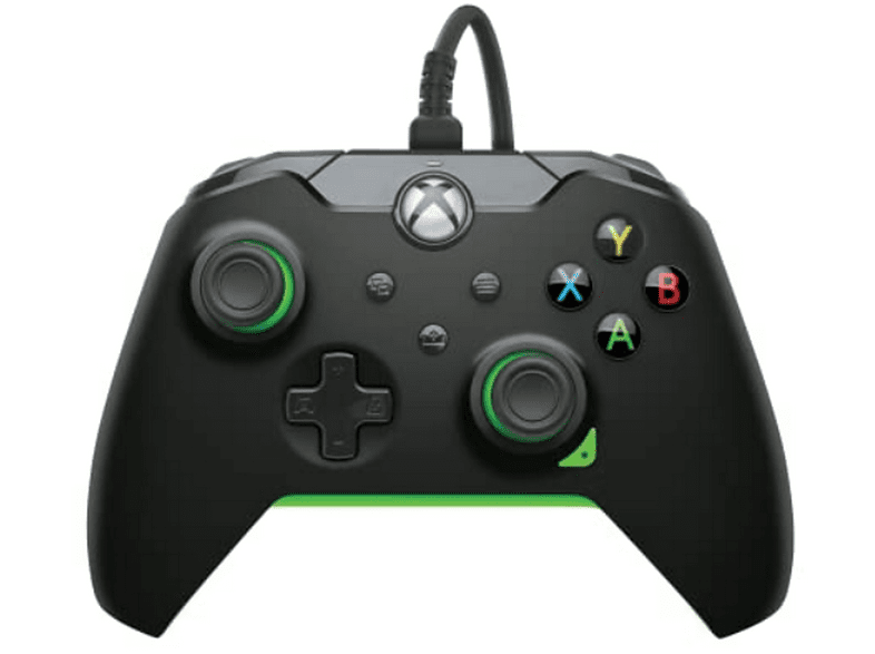 Mando - PDP Neon Black Licenciado, Para Xbox Series X, Controles D-pad, Cable desmontable, Negro/Neón