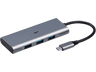 Hub - ISY IHU-5000, Entrada USB-C, 3 salidas USB-A, Diseño de aluminio, Plata