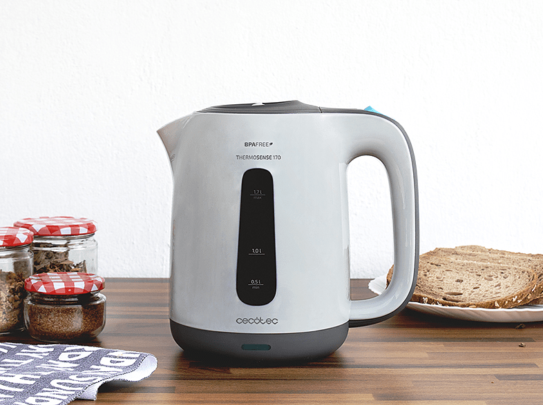 Hervidor - Cecotec ThermoSense 170, 1.7L, 2200W, Libre de BPA, Filtro antical