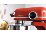 Robot amasador - Cecotec Twist&Fusion 4500 Luxury Red, 800 W, 5.2 L, 8 Velocidades, Pantalla LED, Temporizador, Incluye Recetario, Rojo