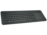 Teclado - Microsoft All in One Media Keyboard, inalámbrico, compatible con TV, panel multitáctil, Negro
