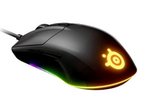 Ratón gaming - SteelSeries Rival 3, 8500 ppp, USB tipo A, Con cable, Sensor de luz, Iluminación RGB, Negro