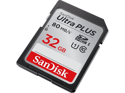 Tarjeta SDHC - WD SanDisk Ultra Plus, 32 GB, Clase 10, Gris