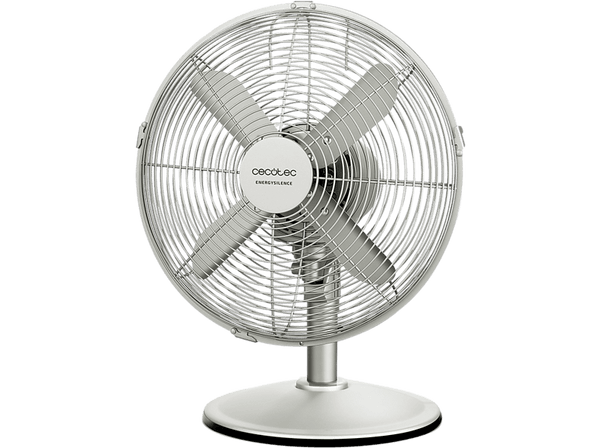Ventilador de sobremesa - Cecotec EnergySilence 610 SteelDesk, 40 W, 3 velocidades, Oscilación, Altura ajustable, Steel