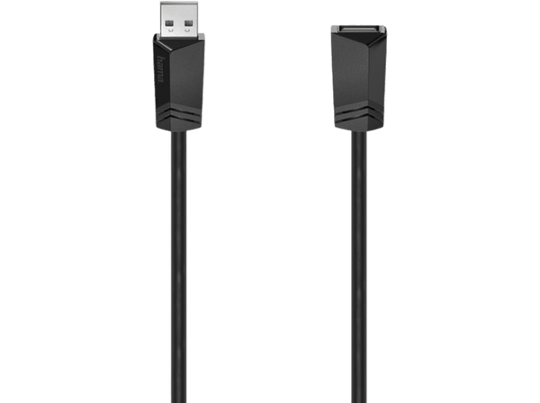 Cable USB - Hama 00200619, De extensión, 1.5 m, 480 MBit/s, Entrada USB-A, Salida USB-A, Negro