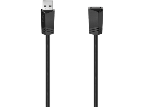 Cable USB - Hama 00200619, De extensión, 1.5 m, 480 MBit/s, Entrada USB-A, Salida USB-A, Negro