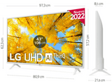 TV LED 43 - LG 43UQ76906LE, UHD 4K, Procesador Inteligente α5 Gen5 AI Processor 4K, Smart TV, DVB-T2 (H.265), Blanco