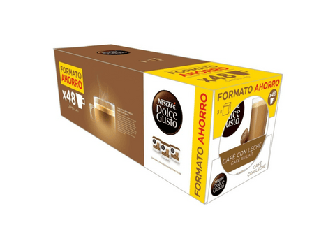 Cápsulas monodosis - Dolce Gusto Café con leche, Pack de 3 cajas de 16 cápsulas (48 en total)