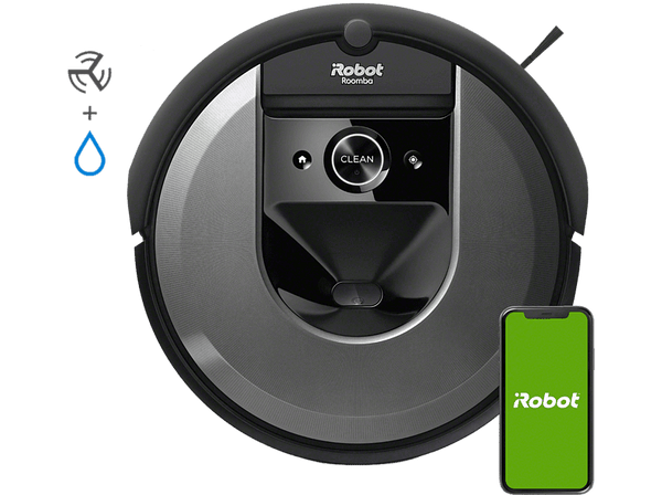 Robot aspirador - iRobot Roomba Combo i8, Robot aspirador y friegasuelos 2 en 1, 750W, 389 ml, 75 min, Negro
