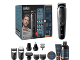 Barbero - Braun MGK5380, Recortadora de barba y rasuradora Corporal, 13 longitudes, Kit de viaje cuidado facial King C Gillette
