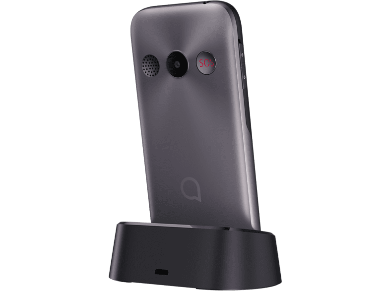 Móvil - Alcatel 2020, Para mayores, Gris metálico, 970mAh, 16 MB ROM, 4MB RAM, 2.4 QVGA, MTK6261A, Nucleus