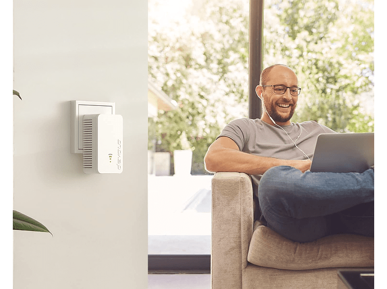 Amplificador Wi-Fi - Devolo WiFi 5 1200, MIMO, 2 puertos Ethernet, WiFi Mesh, Blanco