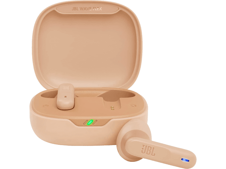 Auriculares True Wireless - JBL Wave Flex, Autonomía 32 h, Resistencia Agua IP54, Beige
