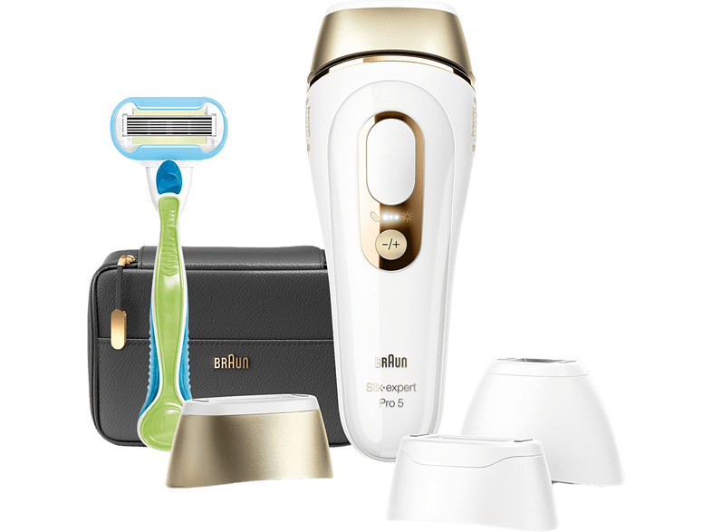 Depiladora IPL - Braun Silk Expert Pro 5 PL5243, Para Mujeres, Depilación permanente, Skin Pro 2.0, Blanco