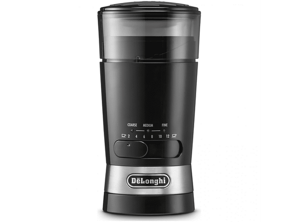 Molinillo de café - De'Longhi KG 210, 170 W, Hasta 12 tazas, 3 grados de molido, Negro