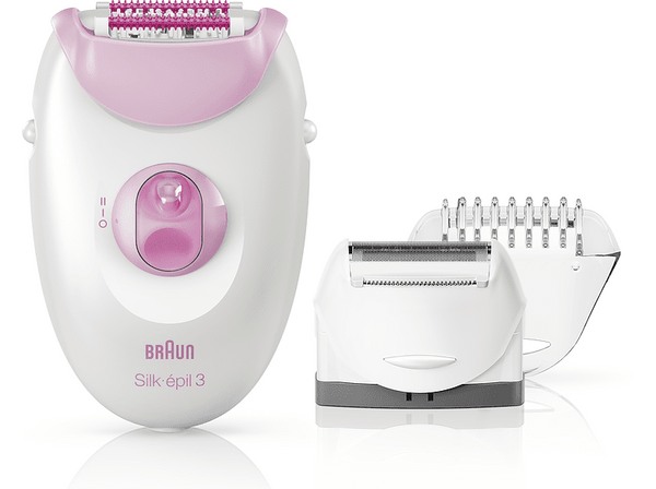 Depiladora - Braun, Silk-épil 3 3-270, Con Cable, 20 pinzas, 3 Accesorios, Rosa
