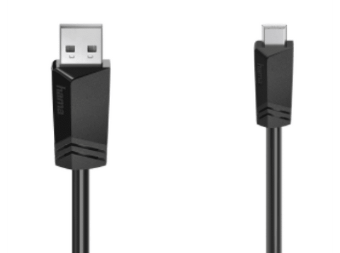 Cable USB - Hama 00200606, Mini-USB, USB 2.0, 480 Mbit/s, 1.50 m, Negro