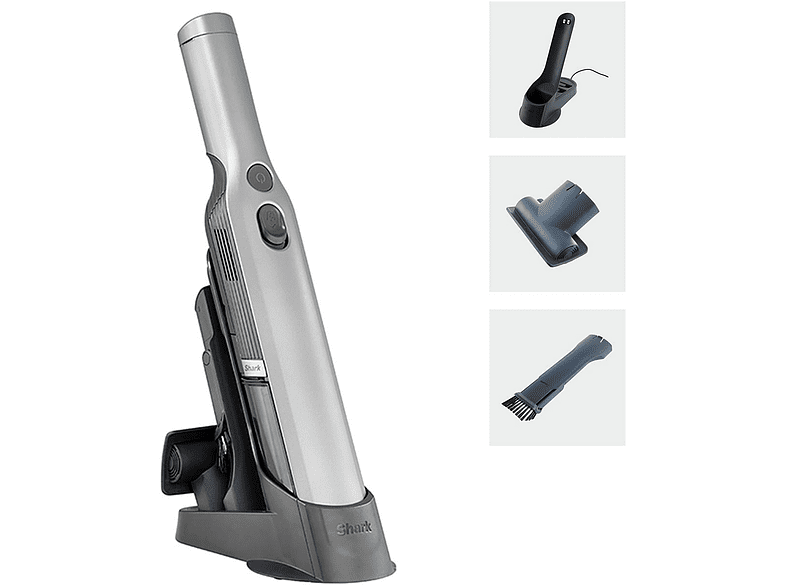 Aspirador de mano - Shark WV200EU, Capacidad depósito 0.1 l, Peso 0.6 Kg, Autonomía 8 min, Potencia 115 W, Gris