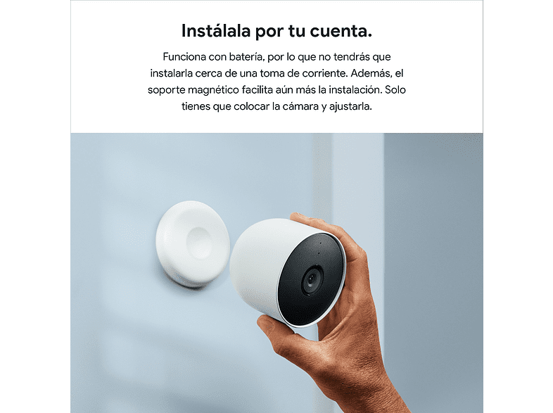 Cámara Wi-Fi de Vigilancia Inalámbrica Google Nest Cam de exterior o interior