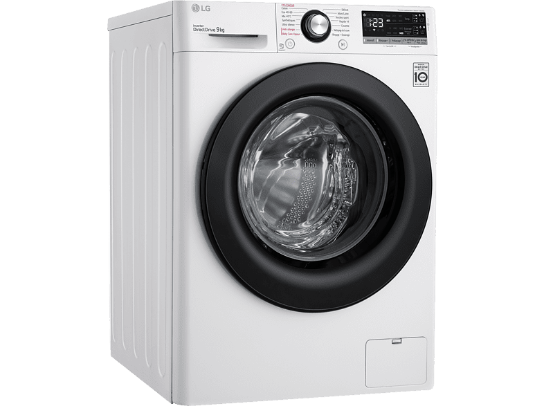 Lavadora carga frontal - LG F4WV3509S6W, AI Direct Drive™, Autodosificador de detergente, 9 kg, 1400 rpm, 14 programas, Blanca