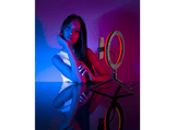 Aro de luz + soporte - Cellular Line Selfie Ring Color, LED, Negro