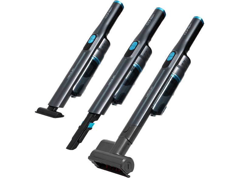 Aspirador escoba - Cecotec Conga Rockstar Micro+ Turbo, 210 W, 20 kPa, 40 min, 2 en 1, Accesorio motorizado tapicería, Base de carga, Negro