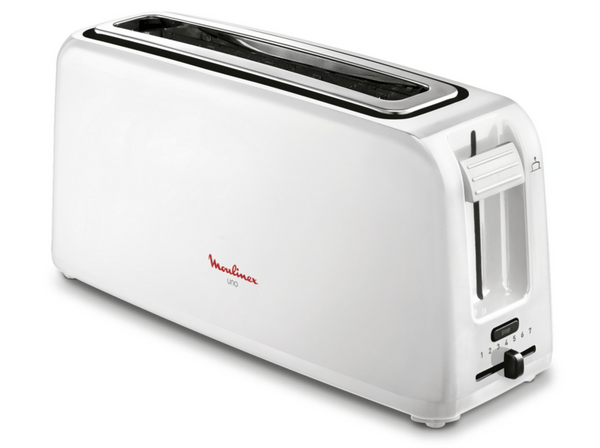 Tostadora - Moulinex LS1A11 UNO, 900 W, 7 posiciones, 1 Ranura, Blanco