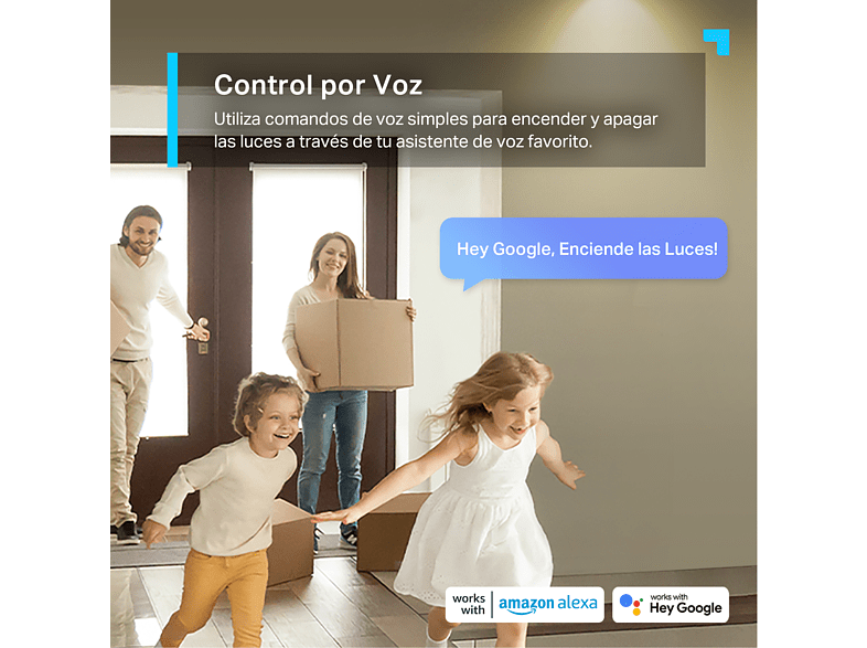 Bombilla inteligente - TP-Link Tapo L610, LED, RGB, 350 lm, Control voz, Regulable, GU10, Blanco