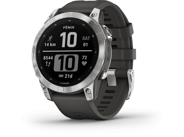 Reloj deportivo - Garmin Fenix 7, Plata, 125-208 mm, 1.3", 18 días, Frecuencia cardíaca, WiFi, BT, ANT+