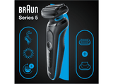 Afeitadora - Braun Series 5 51-B1820S, Autonomía 50 min, Sistema EasyClean, Wet & Dry, EasyClick, Azul