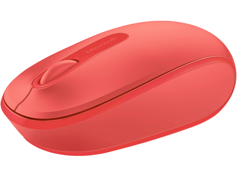 Ratón inalámbrico - Microsoft Wireless Mobile Mouse 1850, rojo, nano transceptor plug-and-go