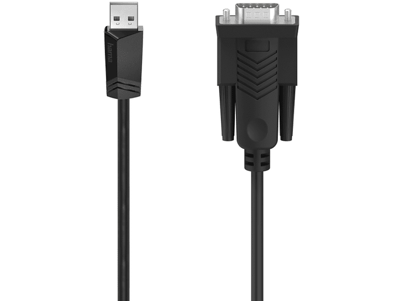 Adaptador - Hama 00200622, De conector USB a conector D-Sub RS 232, Doble blindaje, USB 2.0, Negro