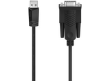 Adaptador - Hama 00200622, De conector USB a conector D-Sub RS 232, Doble blindaje, USB 2.0, Negro
