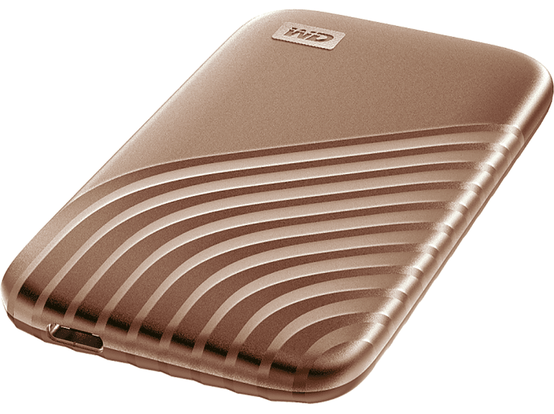 Disco duro externo 1 TB - WD My Passport SSD, Portátil, Lectura 1050 MB/s, USB 3.2, Para Windows y Mac, Oro