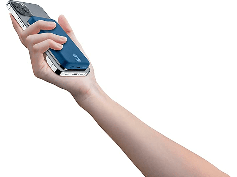 PowerBank - CellularLine MAG 5000, Para Apple, 18 W, MagSafe, USB - C, Azul