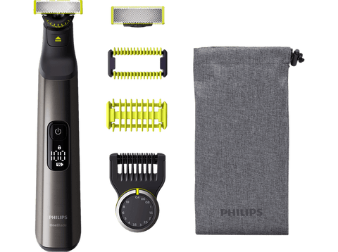 Barbero - Philips QP6551/15 OneBlade, Recortador barba y cuerpo, 14 longitudes, Uso en seco y mojado, Autonomía 120 min, Negro