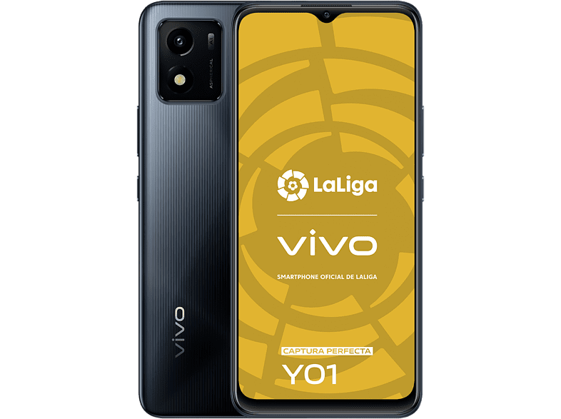Móvil - vivo Y01, Elegant black, 32GB, 3GB RAM, 6.51 HD+, Mediatek Helio P35, 5000 mAh, Android 11 Go