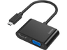 Adaptador - Hama 002003130000, USB-C, HDMI, VGA, 4K, Negro