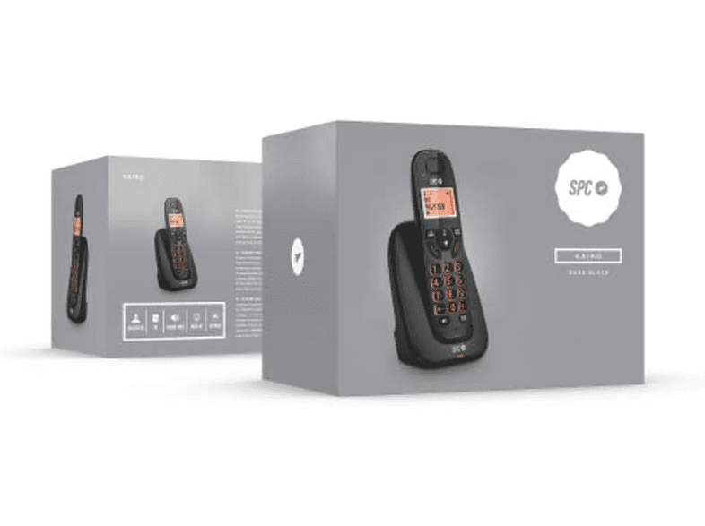 Teléfono - SPC Kairo 7331N, Inalámbrico, Función Manos Libres, Pantalla iluminada, Volumen Boost, Negro