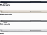 APPLE MacBook Air (2023), 15.3 Retina, Chip M2 de Apple, 8 GB, 256 GB SSD, MacOS, Teclado Magic Keyboard Touch ID, Blanco estrella