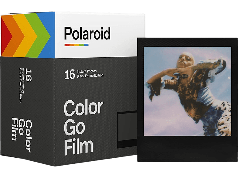 Película fotográfica - Polaroid Go Film, 16+ 16 películas fotográficos, Para Polaroid Go, Pack doble, Negro