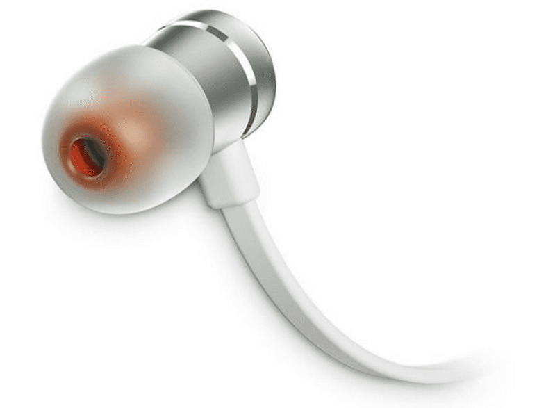 Auriculares Botón - JBL T290, Micrófono, Control remoto, Plata