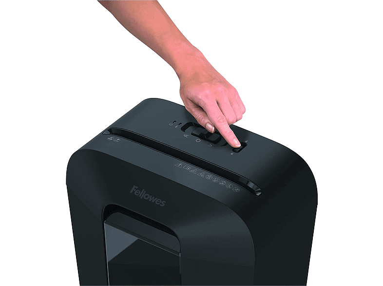 Destructora de papel - Fellowes LX70, Seguridad P-4, Partículas de 4x40mm, Hasta 11 hojas a la vez, Negro