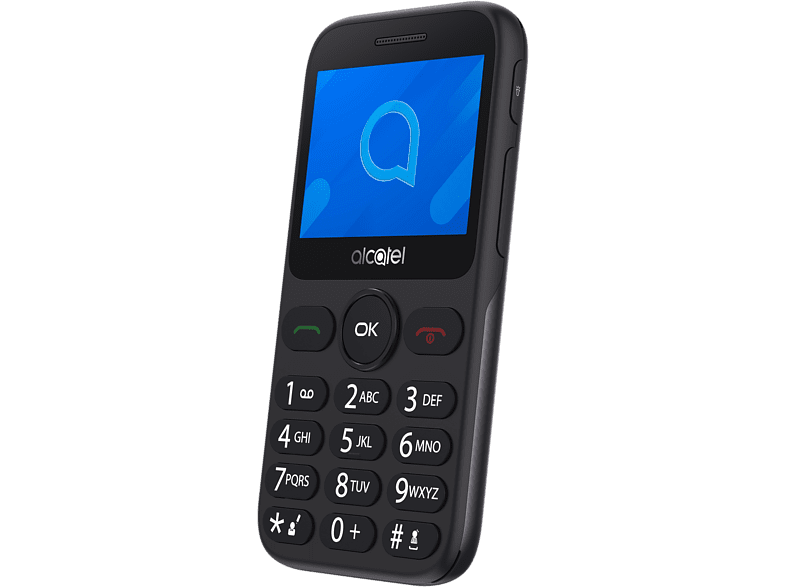 Móvil - Alcatel 2020, Para mayores, Gris metálico, 970mAh, 16 MB ROM, 4MB RAM, 2.4 QVGA, MTK6261A, Nucleus