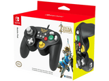 Mando - Hori Battle Pad, Modelo Zelda, Con Cable, Para Nintendo Switch, Función turbo con 3 ajustes, Negro